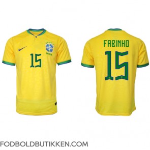 Brasilien Fabinho #15 Hjemmebanetrøje VM 2022 Kortærmet